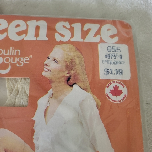 Vintage Queen Size Moulin Rouge Panty Hose - Ivory. 160-200 Lbs - Picture 2 of 8